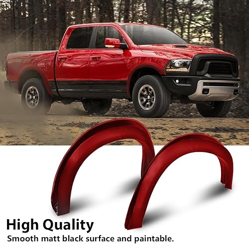 Miniatura 4 de G-PLUS Guardabarros compatibles con Dodge Ram 1500 2009-2018 estilo fábrica Bolt On Fender Flares 68054339AB, 68054338A.