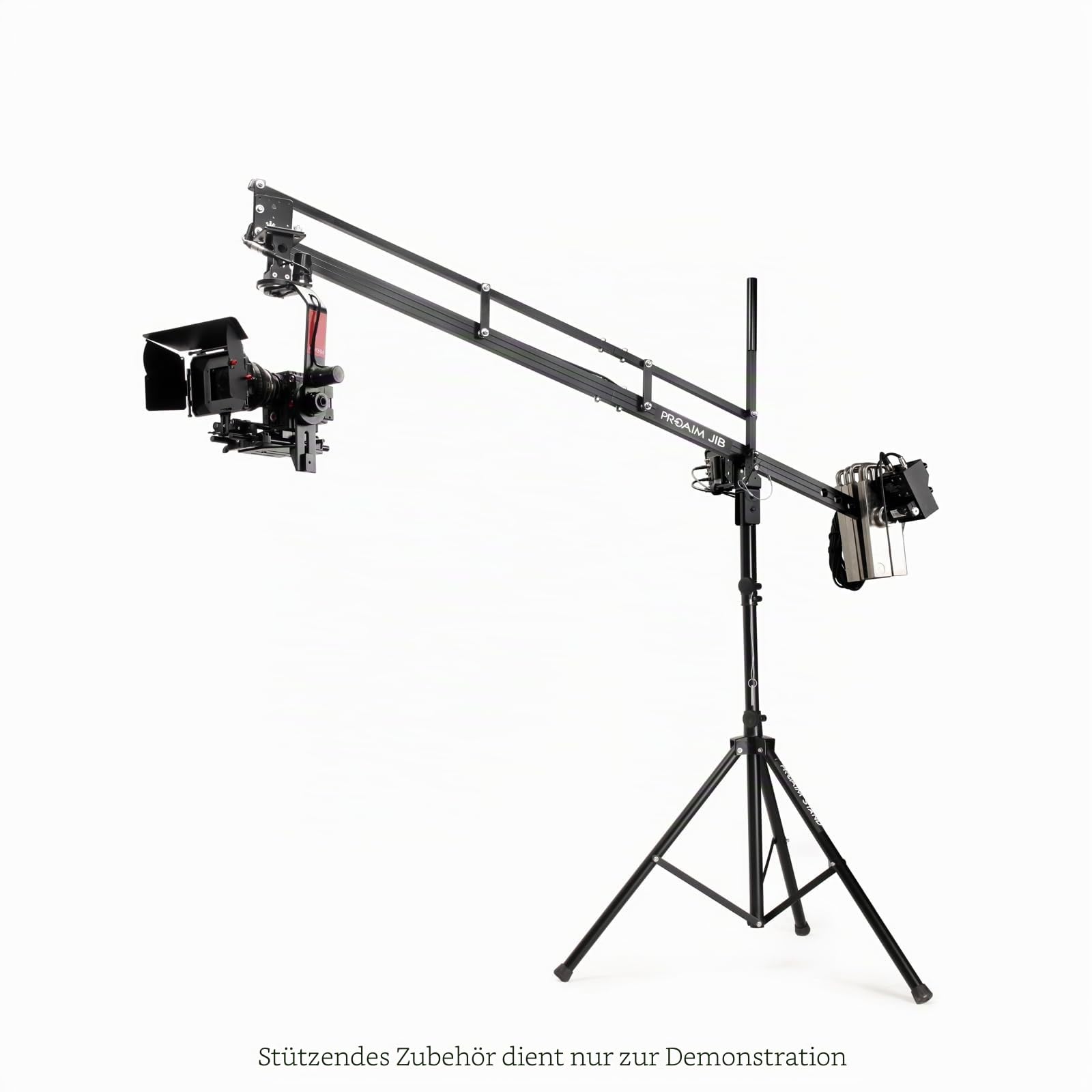 PROAIM 9 Fuß Videokamera-Auslegerkran mit Ständer. Für Kardanringe, Schwenk-Neige- und Fluidköpfe. Tragkraft bis zu 8 kg / 17,6 lbs. (P-9-TS)