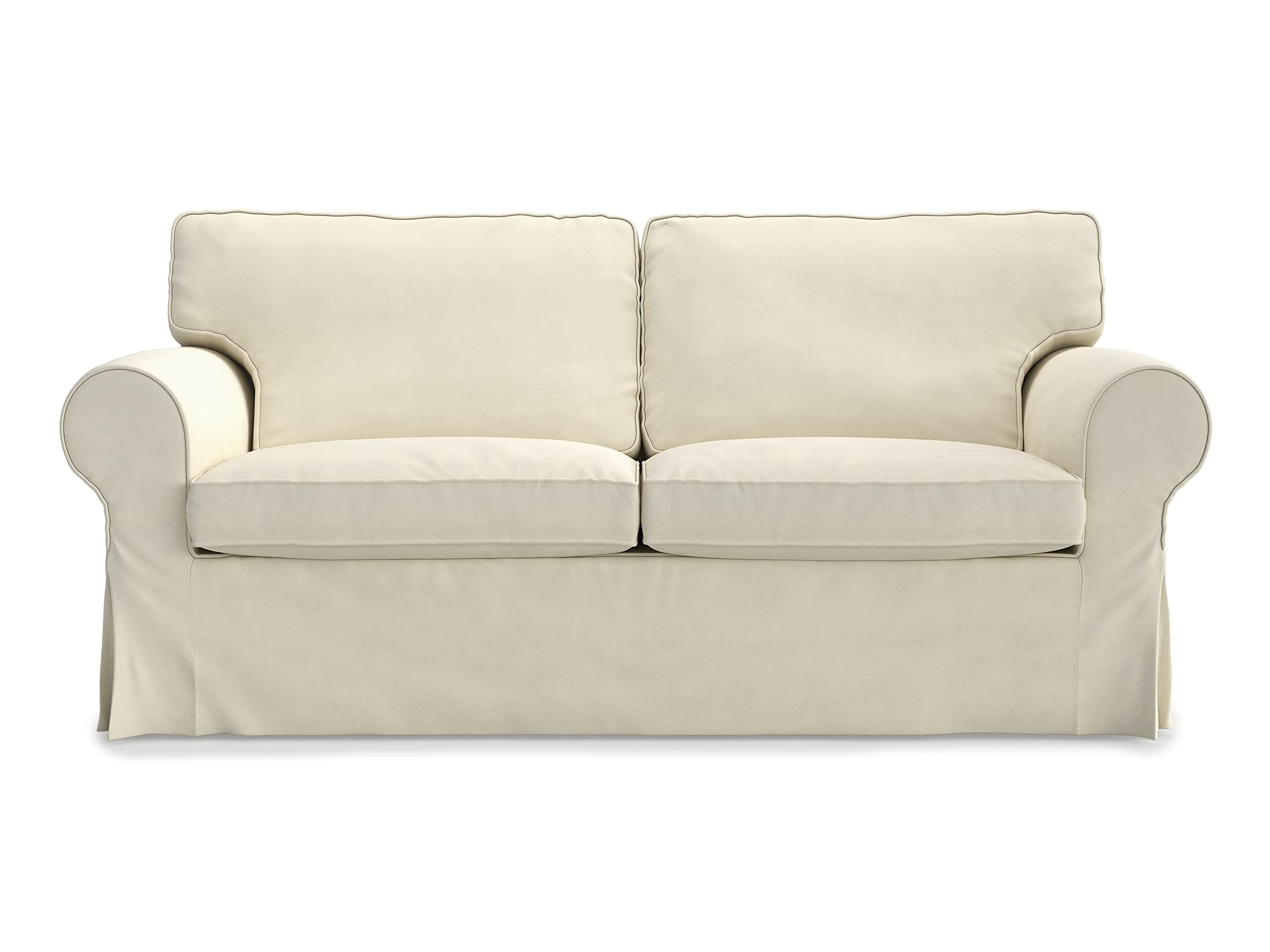 MASTERS OF COVERS Housse de canapé 2 Place pour IKEA Ektorp, Crème Housse de canapé Ektorp Protege canape en Coton, Ektorp 2er Couvre canapé, 179x88x88cm
