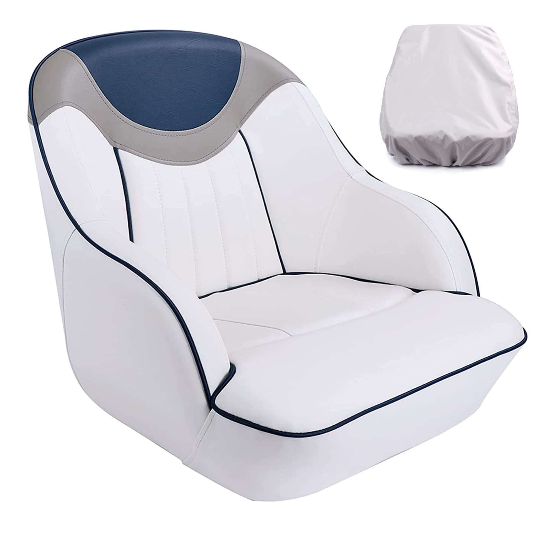 NORTHCAPTAIN Pontoon Boat Seat Captain Bucket Seat with Boat Seat Cover