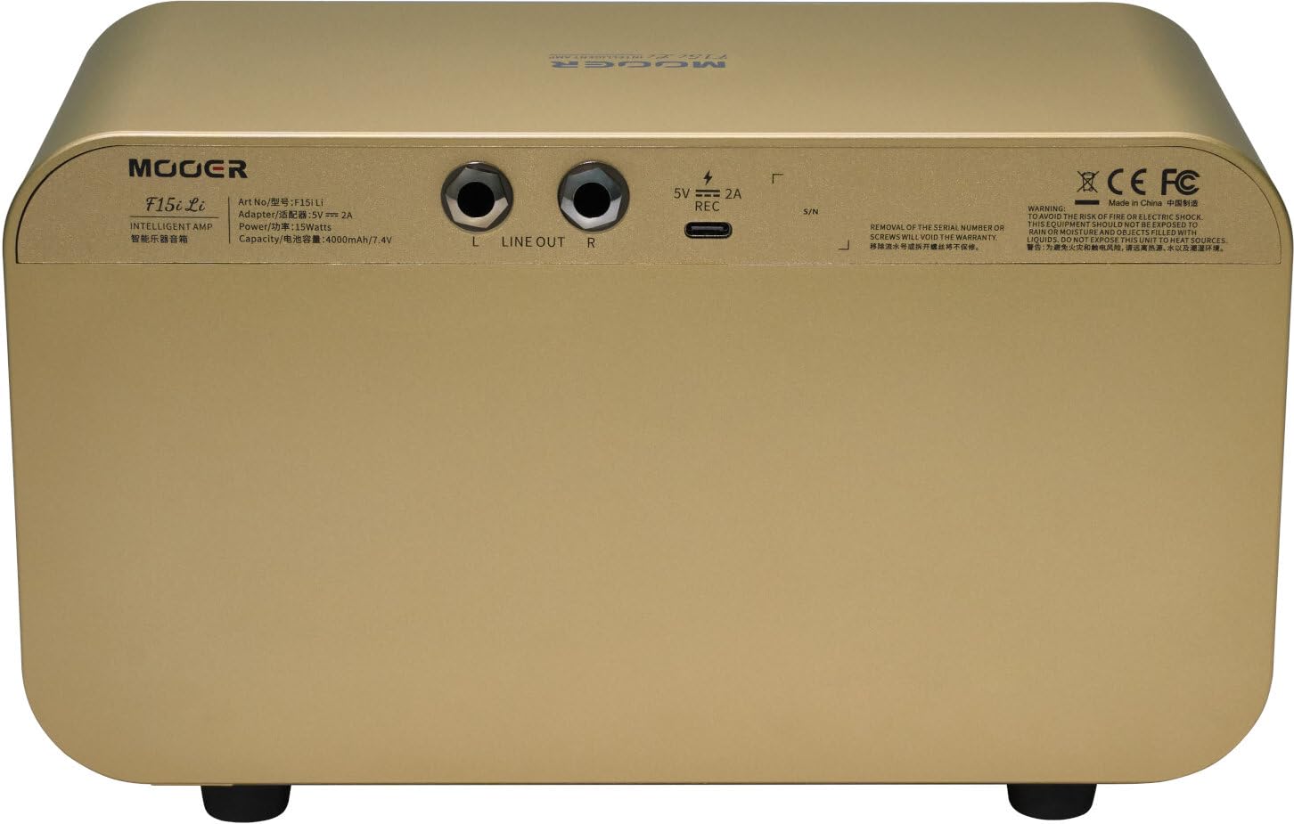 Mooer F15i Li - Multi-Effects & Modeling Guitar Combo, 15 Watt, with Battery - Imperial Gold