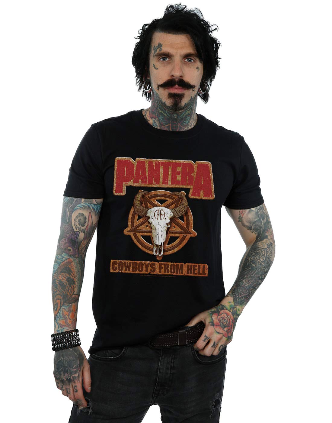 Absolute Cult Men's Black Pantera Panther T-Shirt XXXX-Large