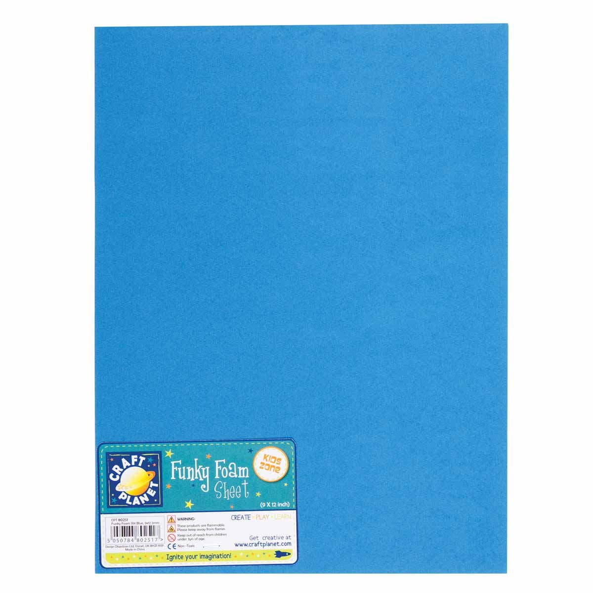 Craft Planet9inch x 12inch Funky Foam - Blue (Single Sheet)