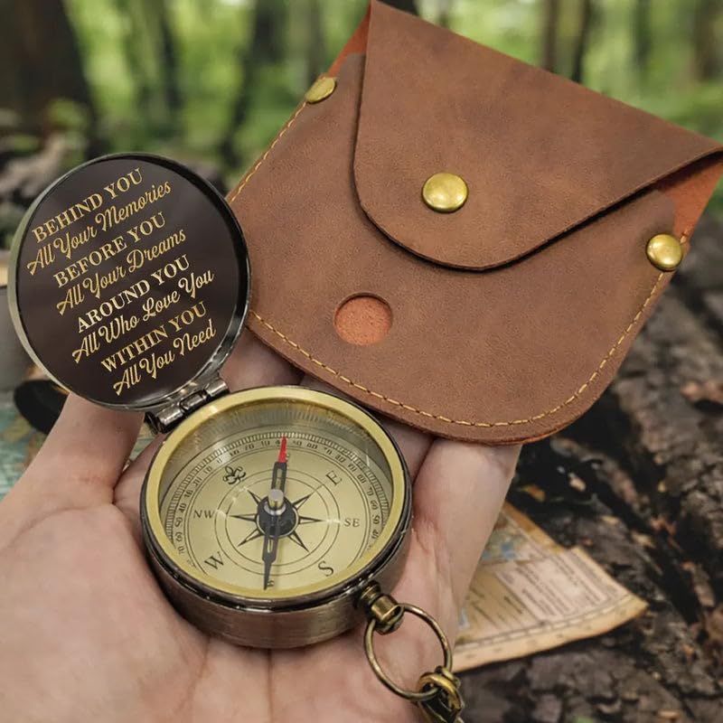 Brújula Grabada de Latón Personalizada Wander Prints miniatura 2