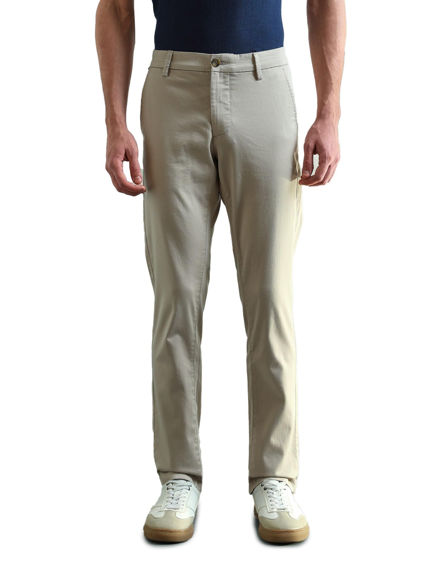 arrow sports Arrow Sport Men Slim fit Cotton SolidMid Rise waistTrousers-picture-13