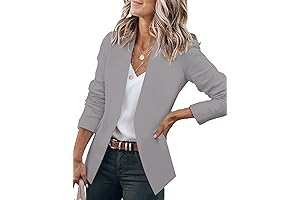 GRAPENT Women's Open Front Casual Blazer Jacket Suit for Work Office