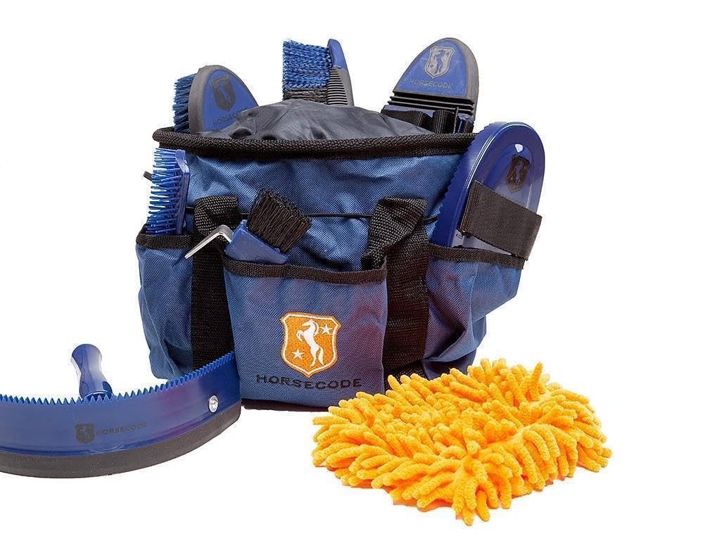 Shinning Star N: 10-teiliges Pferdebürsten-Set mit Putztasche in Blau für unisex Pferdebesitzer