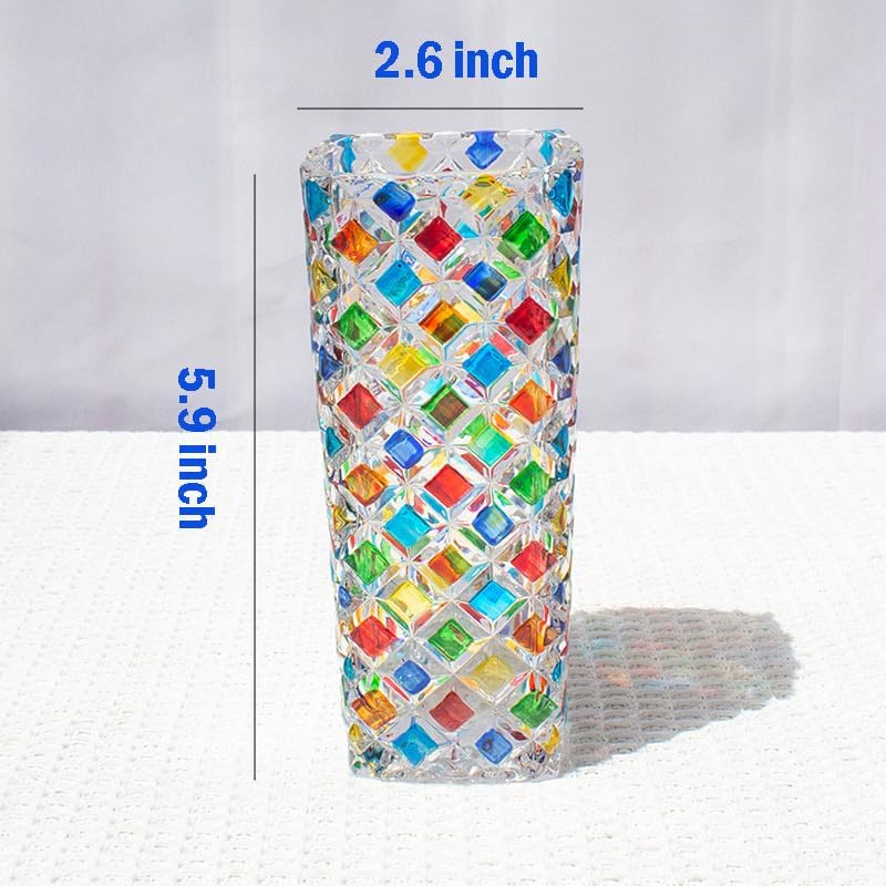 Hand Painted Colorful Glass Vase - Image 2