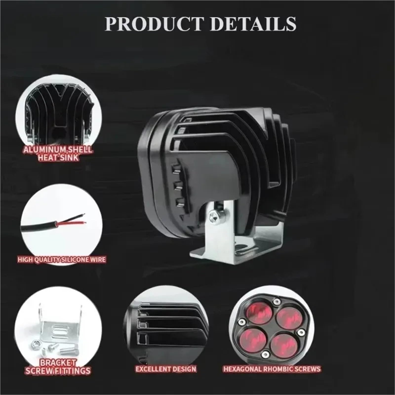 Światła drogowe 4x4 Samochód Terenowy Ciężarówka 12 V 24 V LED | 3 Cale 40 W Kwadratowa Listwa Świetlna Robocza Reflektory Reflektory Przeciwmgielne(4PCS White)