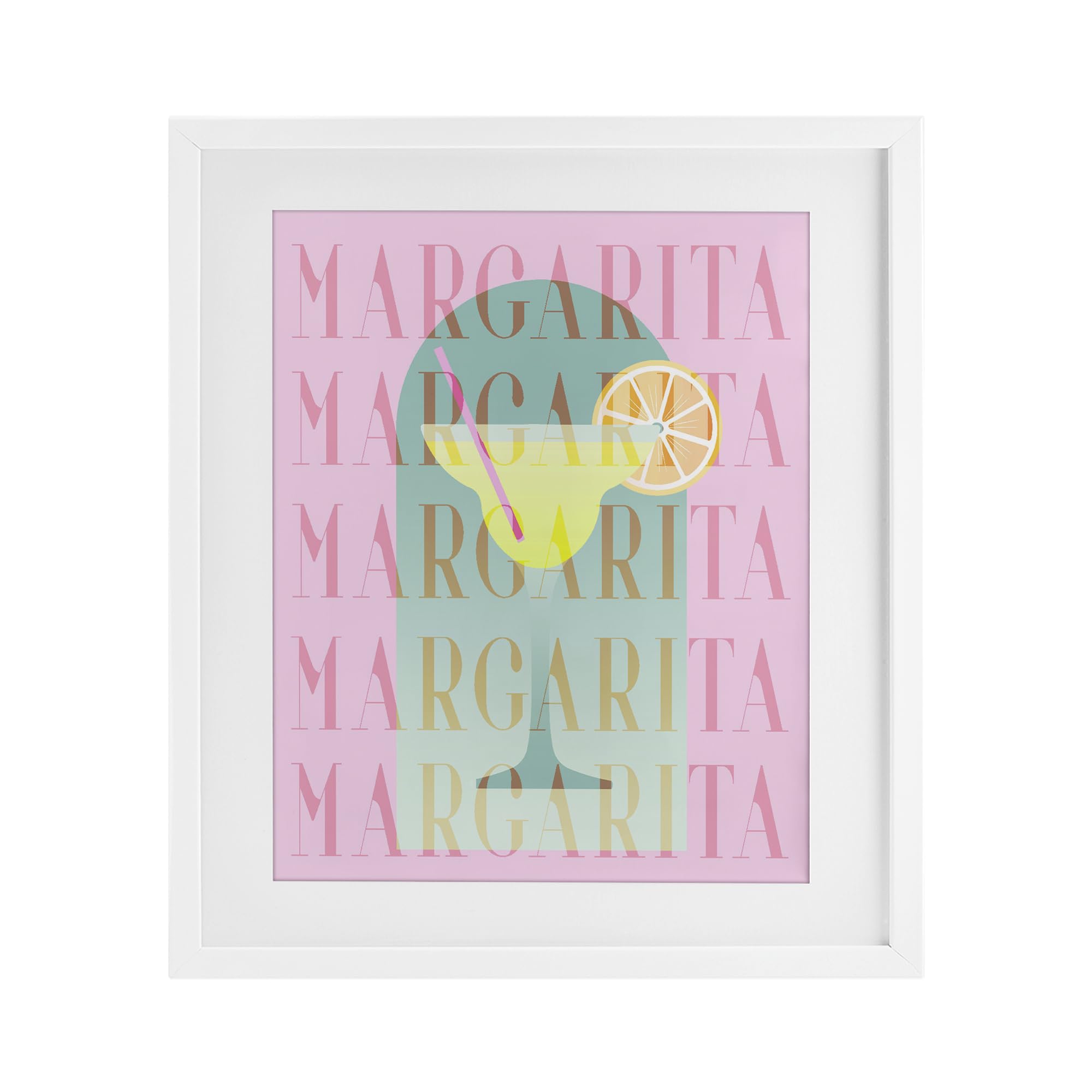 Affiche rétro encadrée Margarita blanche Stupell Industries cadre verre