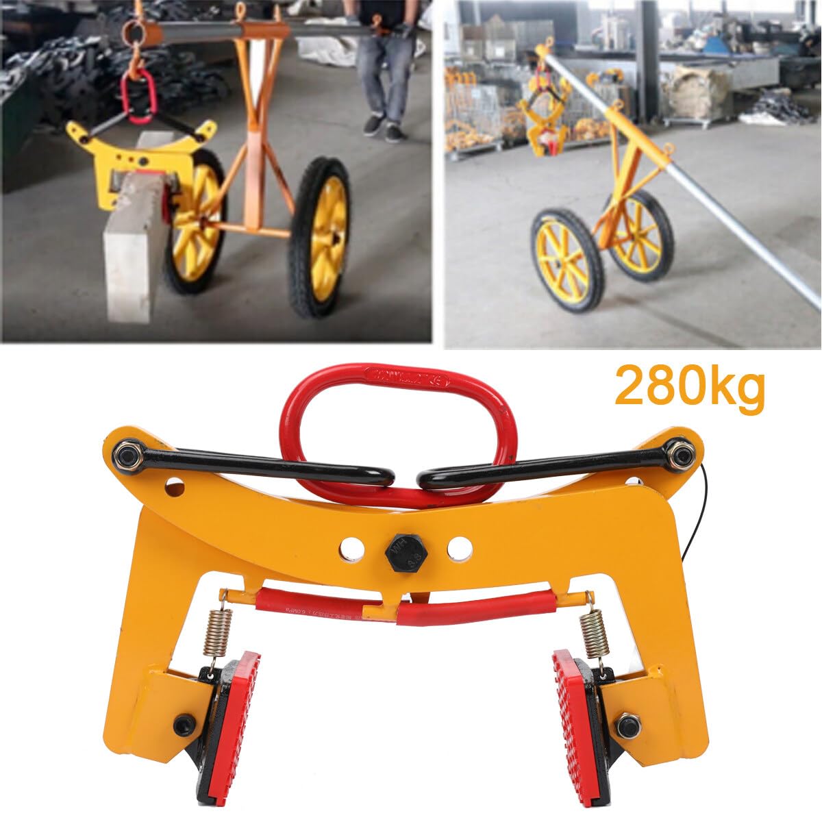 Pinze di scorrimento per cordoli, Pinza per pietre 280 kg, morsetti per sollevamento e trasporto, pinze di sollevamento, cordolo supporto per pietre apertura regolabile 6-24cm