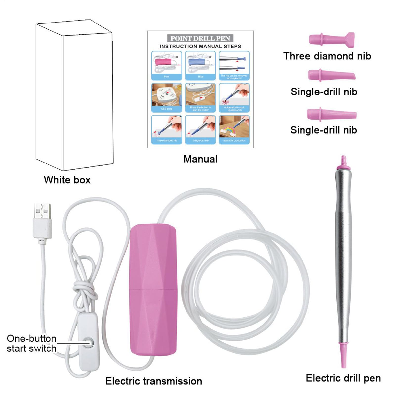 Strass Werkzeug, Elektrische USB Vakuum Dotting Tools, Handmade Crafts & Zubehör für Anfänger Erwachsene Kinder Professionelles Zuhause