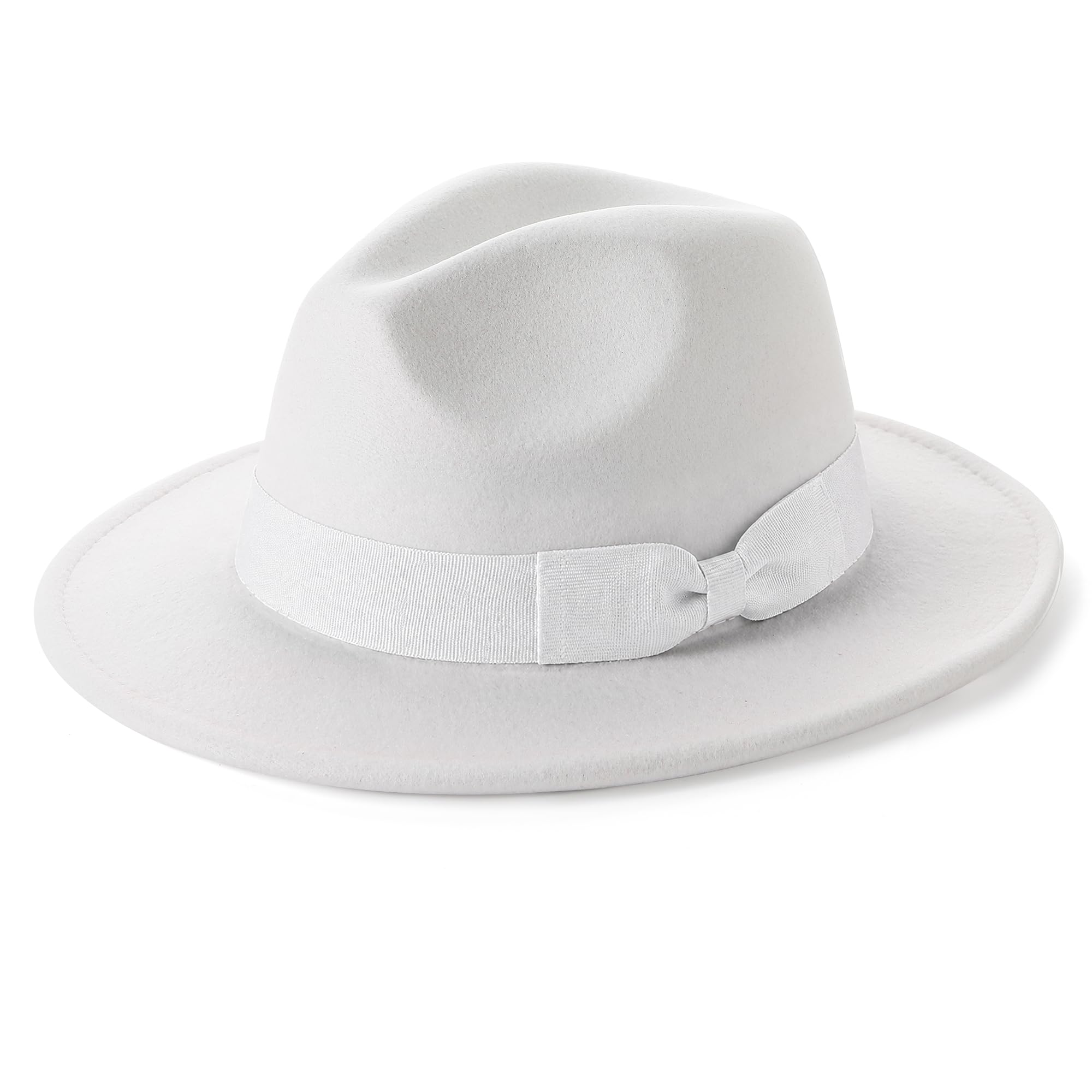 BABEYOND 1920s Fedora Hat for Men Gatsby Wide Brim Hat Felt Panama Cap