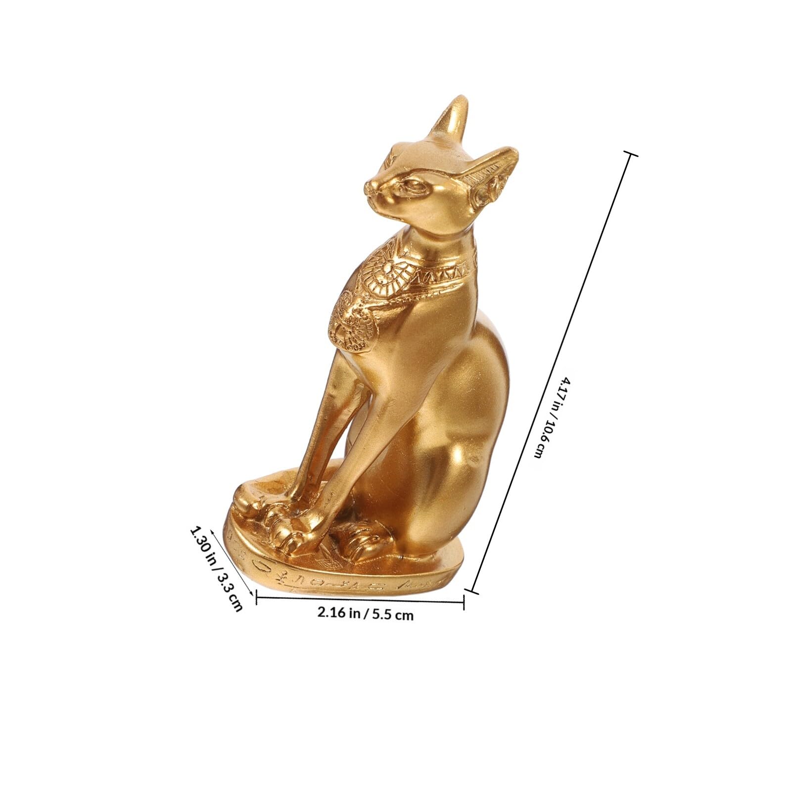Estatua Decorativa Diseño Elegante y Estilo Creativo de Resina Dorada de Gato Egipcio para Decoración del Hogar y Dormitorio