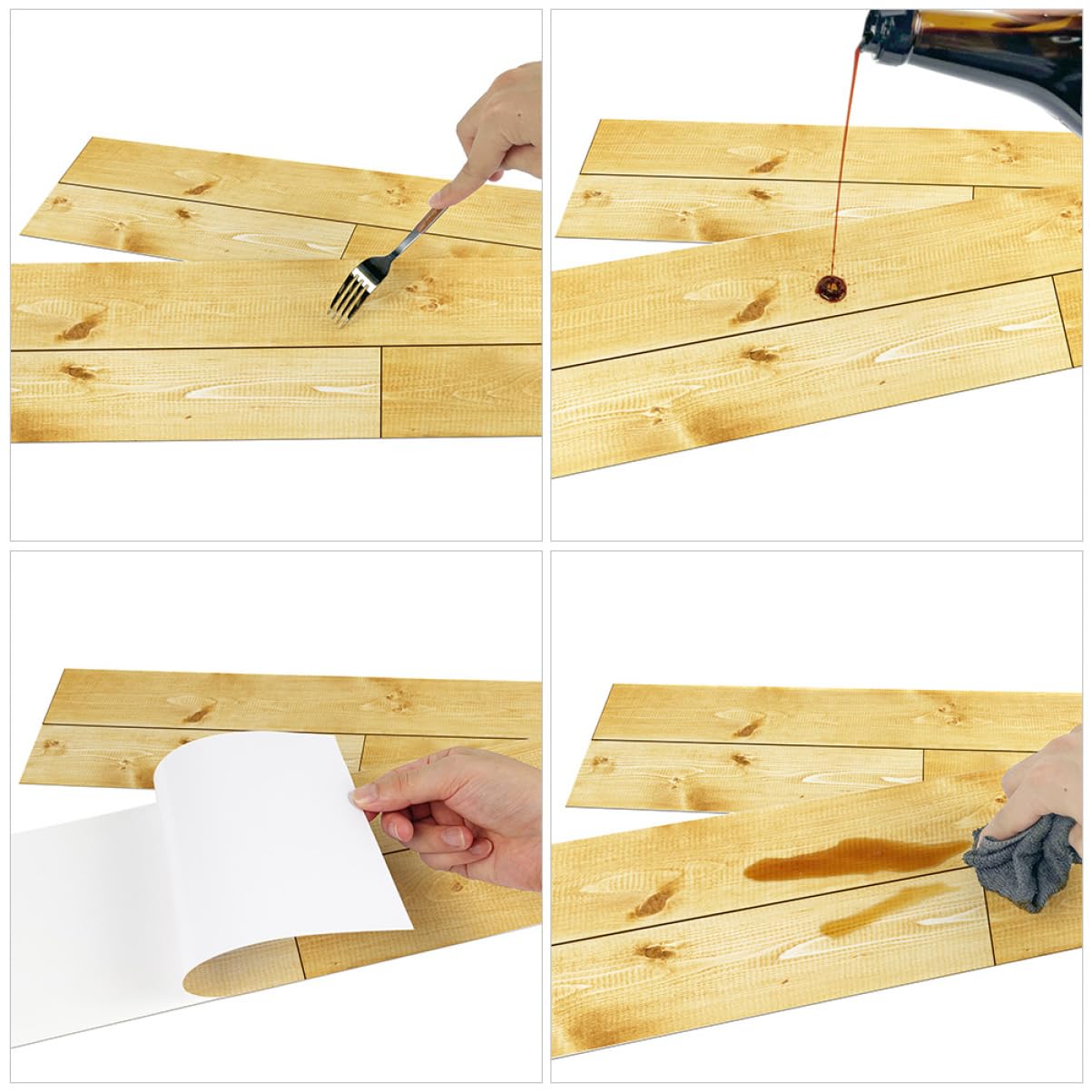 Pavimento Adesivo Pvc 5pezzi Effetto Legno, Tagliabile