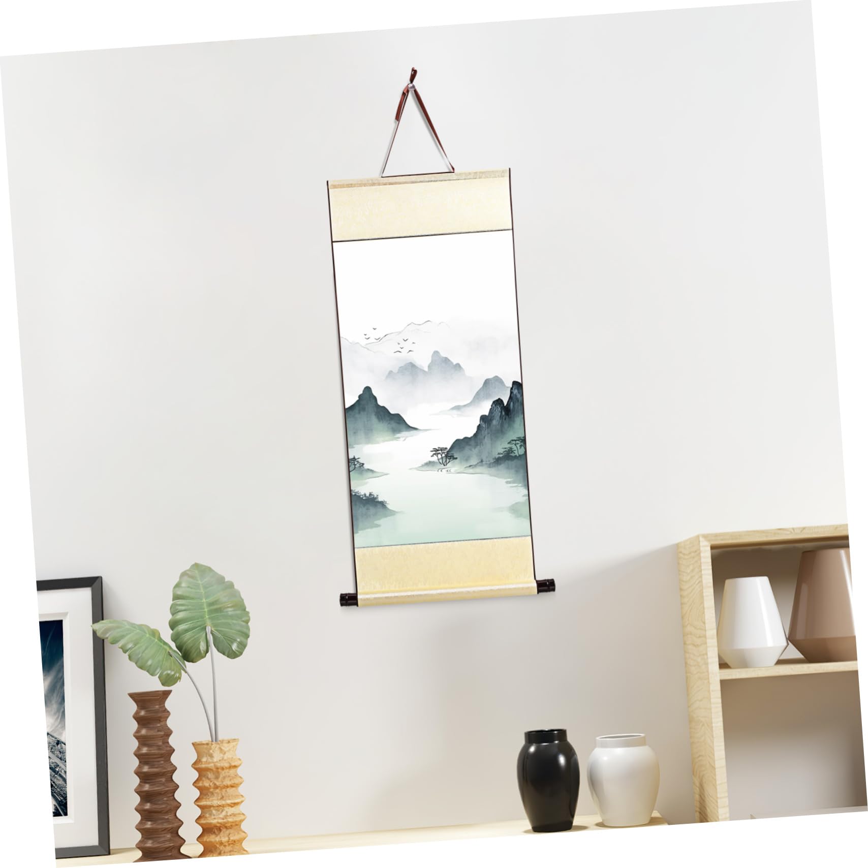 NUOBESTY Chinese Ink Brush Painting Scroll Blank Calligraphy Paper Multi-Function Writing Paper Portable Art Paper 40 * 90cm Semi-Cooked Red Ancient Xuan Paper