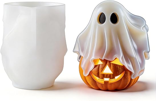3d ハロウィンキャンドル型 パンプキン ゴースト シリコンキャンドル型 ハロウィン樹脂 鋳造型 Diy エポキシ樹脂鋳造 ハンドメイド アロマセラピー キャンドル ワックス 石鹸 アート 粘土 クラフト 装飾