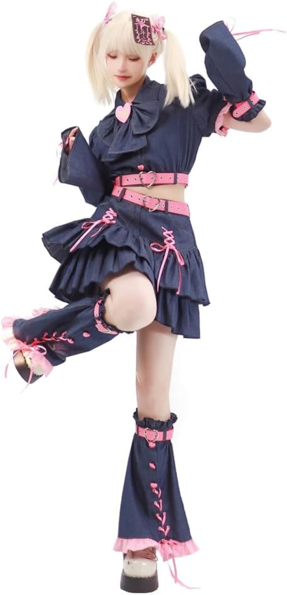 Amazon.co.jp: ロリータ風 ゴスロリ コスプレ 衣装 Y2K デニム セット