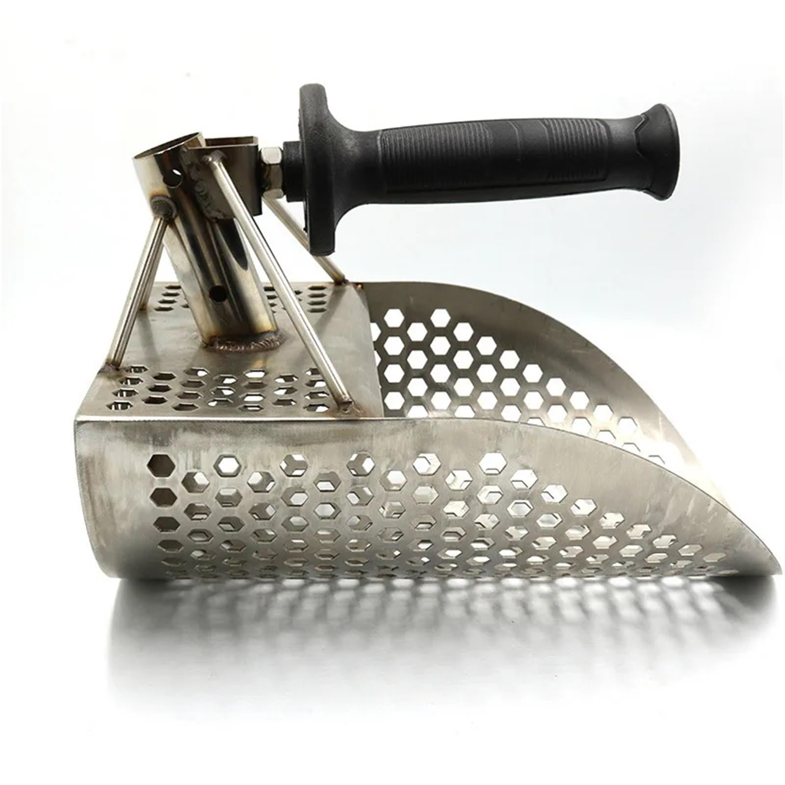 Grabie do piasku, Wykrywacz metali z grabiami do piasku i pchłami Łopata do piasku ze stali nierdzewnej i plastiku w kolorze czarnym i srebrnym(Silver)