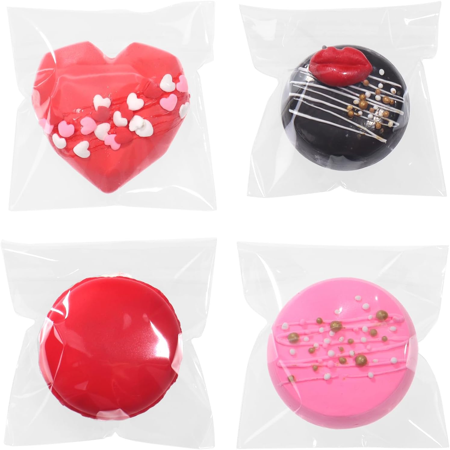 TEMLQPACK 200Pcs 3 x3Inch Cookies Bags Chocolate Covered Ore Bags Macaron Bags BrownieTreat Bakery Candy Cellophane Bag Gift Cello Bag for Card Business Party Favor Bags Wedding Birthday Christmas