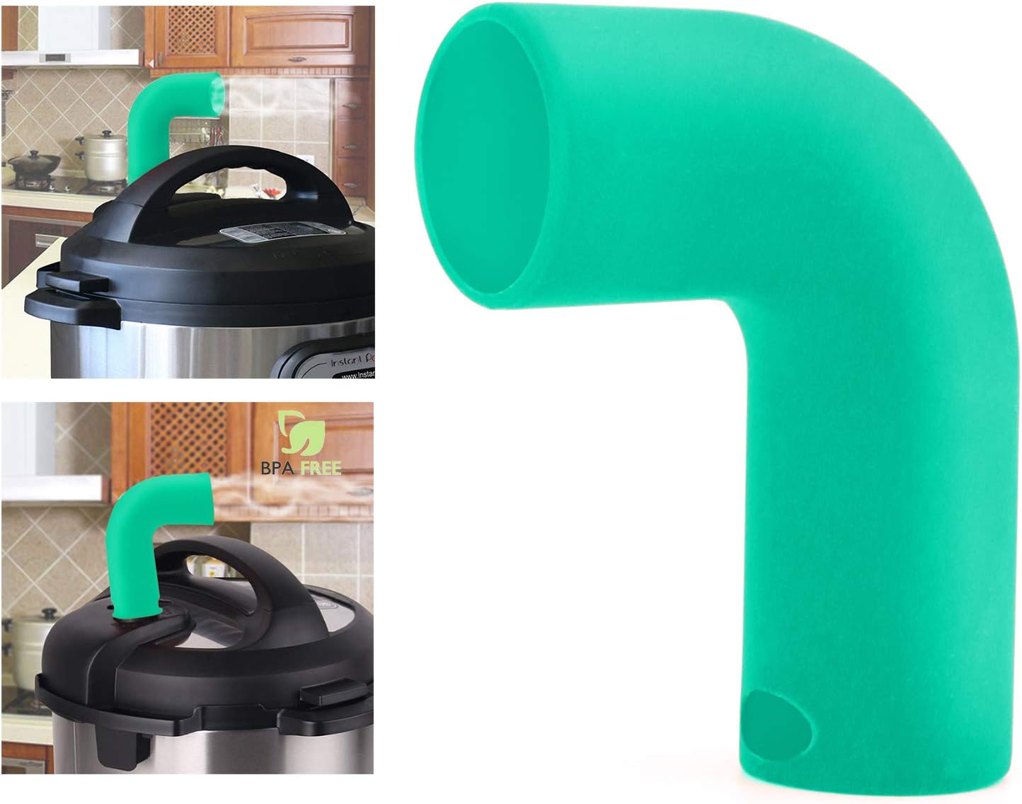 Steam Release Diverter Accessory Fits Instant pot 3, 5, 6, 8 Qt Duo & Smart Models Only, Made By High Grade Food Silicone，Helps Protect Cabinets-Green