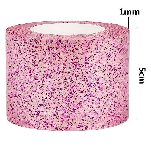 Bohue 1 Roll Sequined Nano Tape Transparent Glitter Nano Tape Traceless Double-Sided Tape Washable Traceless Strong Gel Tape Toy Making Accessories for Handmade Decompression Game - Image 2