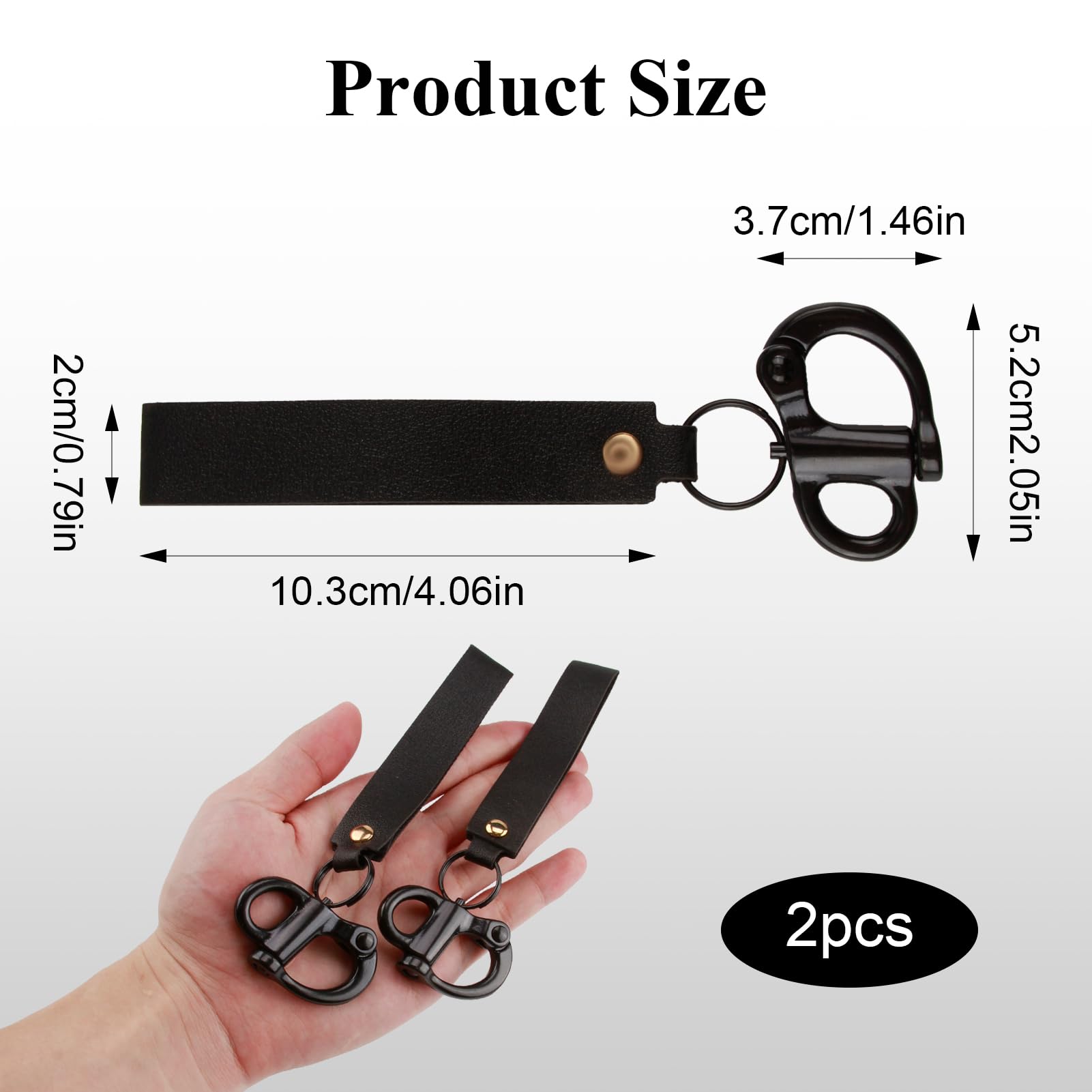YENOVO Quick Release Snap Shackle for Sailing, 316 Stainless Steel Marine Grade Swivel Shackle with Leather Lanyard, Snap Hook Boat Hardware for Halyard, Spinnaker, and Sailboat Rigging