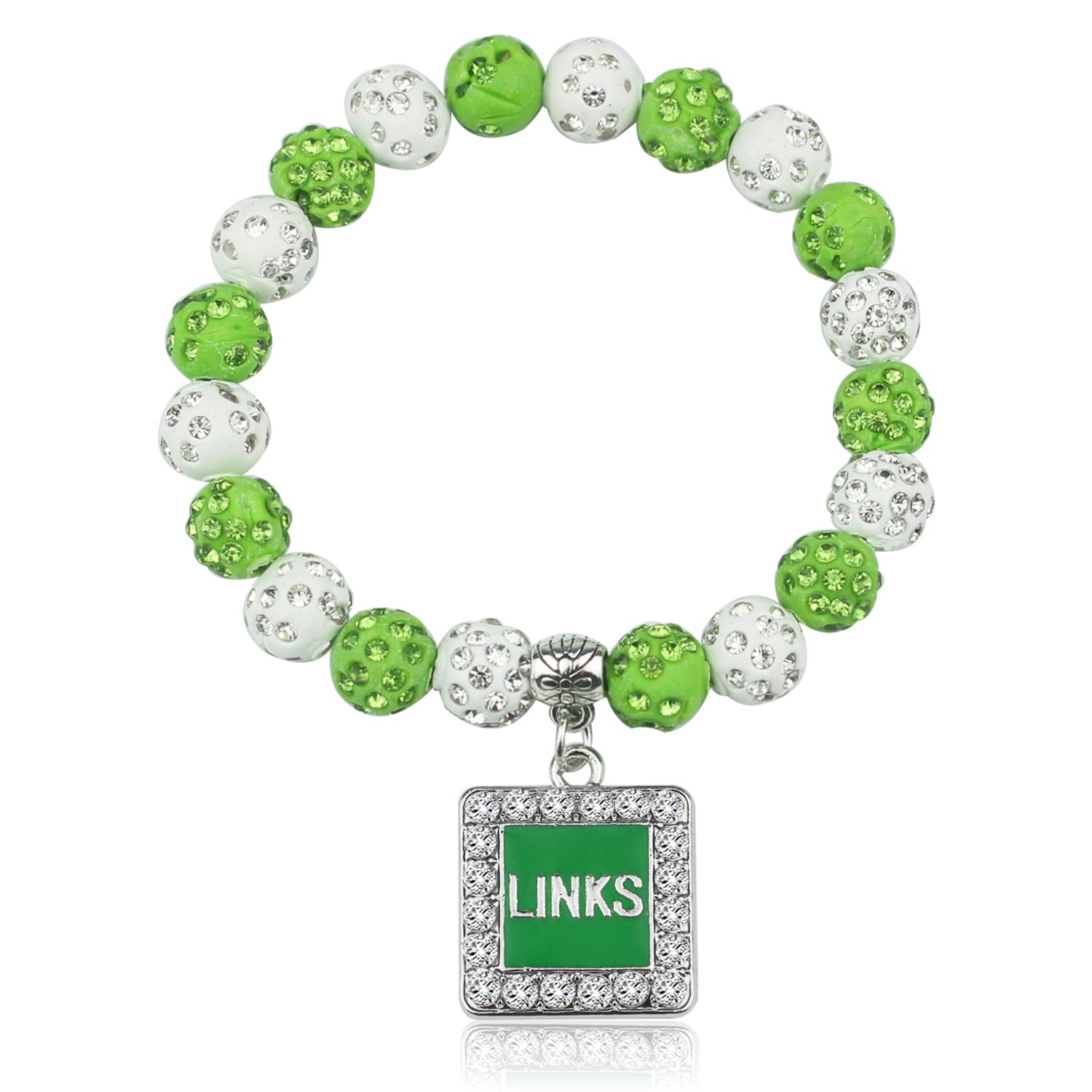 Keeblon Sorority Paraphernalia Gift for Women Greek Sorority Bracelet Pink and Green Rhinestone Bracelet Sisterhood Jewelry