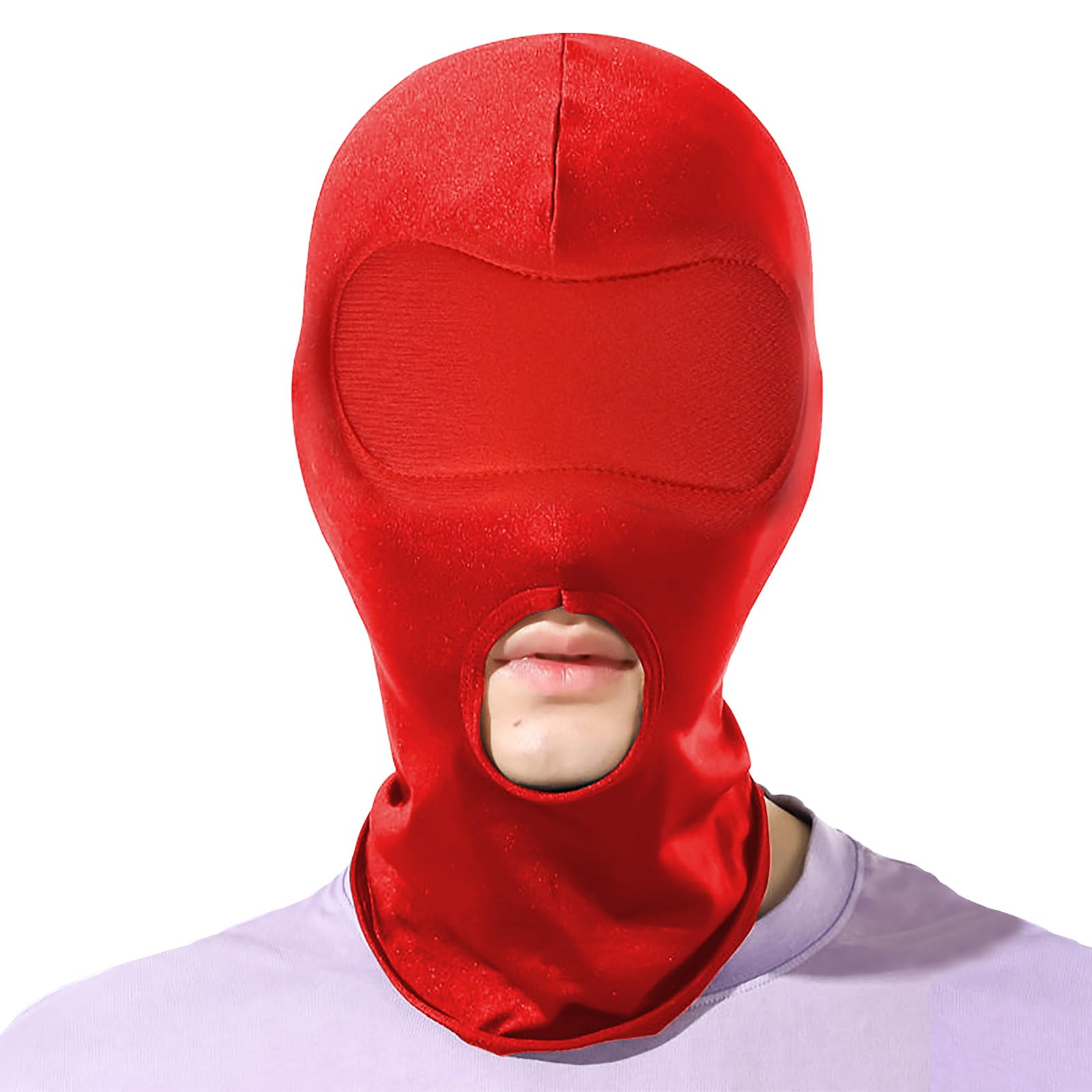 Full Cover Hood Mask Elastic Breathable Head Mask Sexy Balaclava Opened Mouth Show Eyes Face Cover Hood Unisex Headgear for Adult Couple Game Halloween Cosplay Costume Carnival Night Club Role Playing