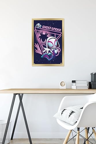 Vista 63 de Trends International Marvel Spidey And His Amazing Friends - Ghost Spider Wall Poster, 34L x 22.4W, Black Framed Version