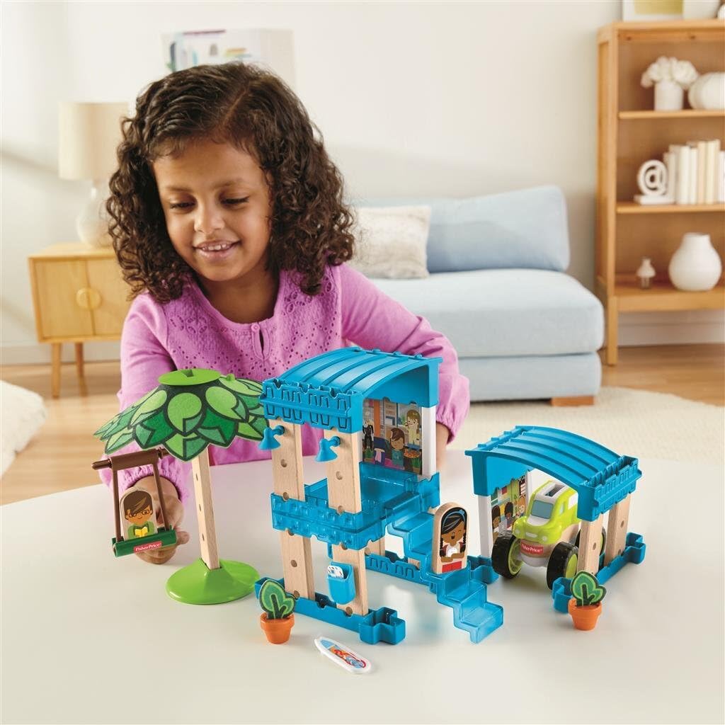 Fisher-Price Wunder Werker Strandbungalow – Kreatives Bauset Mit Schienen & Figuren Für Kinder Ab 3