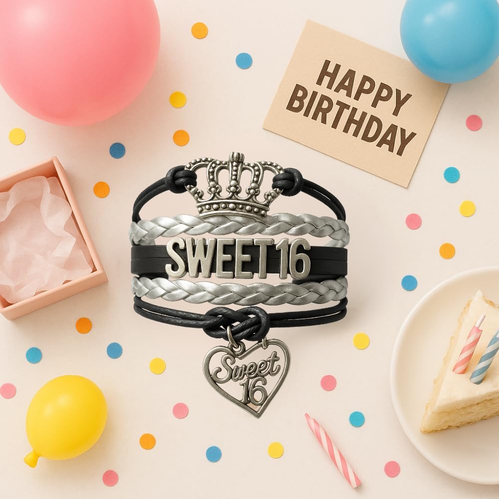 Infinity Collection Sweet 16 Charm Bracelet- Girls Sweet Sixteen Jewelry, Sweet 16 Birthday Bracelet, Birthday Gift For Girls - Image 3