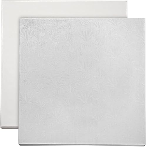 Miniatura 8 de Juvale Tambor cuadrado para tartas, base de cartón blanco brillante, soporte de tablero de pastelería envuelto en papel de aluminio, versátil tabla