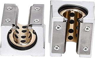 2 Pcs SBR12UU SBR12 UU 12mm Linear Motion Slider Block with Graphite Copper Sleeve Inside for 12mm Linear Guide Rail, Aluminum CNC Router Parts