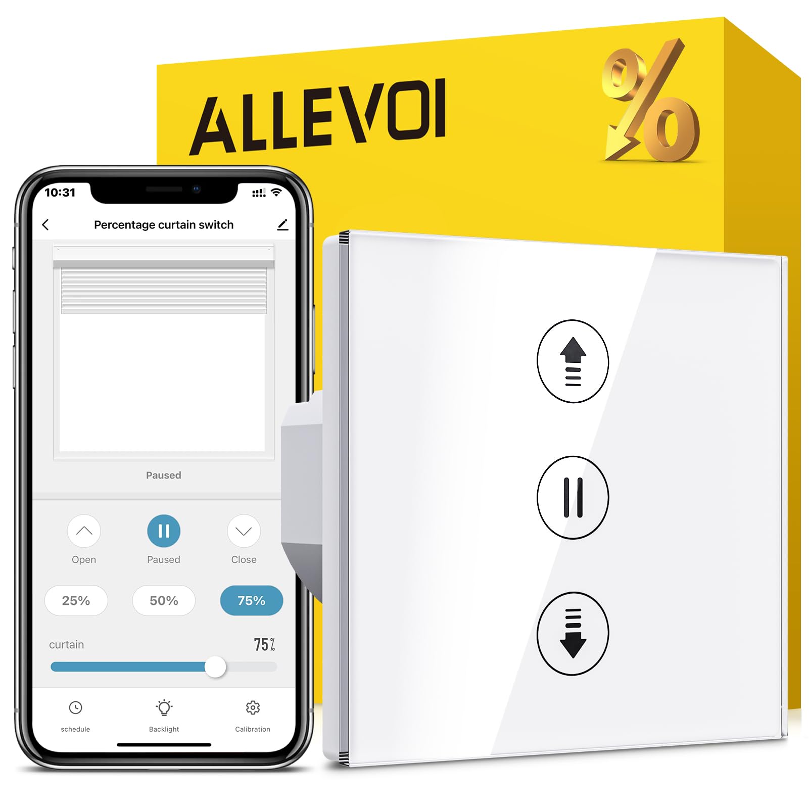 Wlan Rolladenschalter mit Prozentfunktion, Smart Rolladen Zeitschaltuhr Sprachsteuerung, Kompatibel mit Alexa/Google Home/Smart Life, Jalousien Rolladensteuerung Benötigt Nullleiter