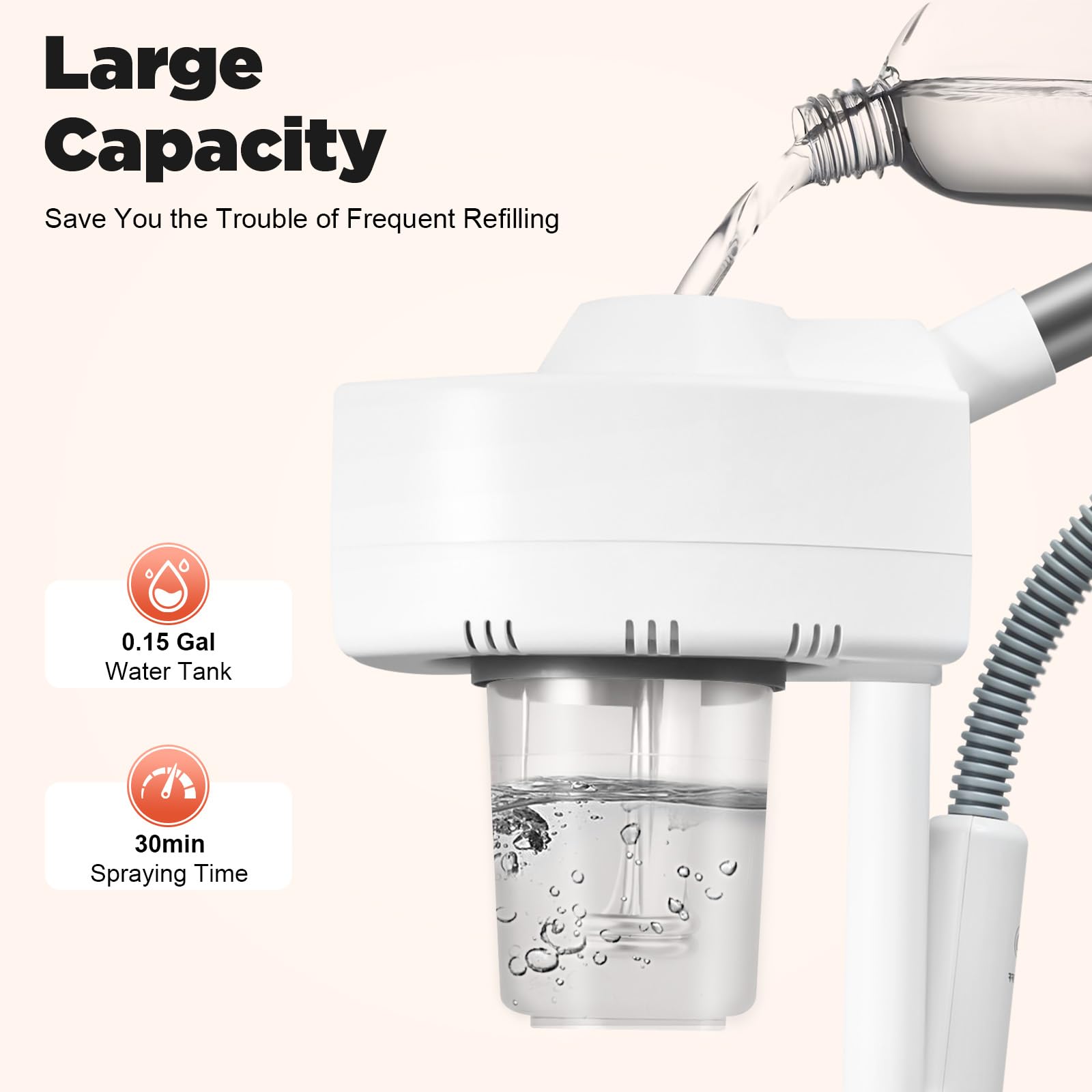 Gesichtsdampfer Professioneller 2 in 1 Bedampfer Kosmetik Facial Steamer mit 5 Fache LED Lupenleuchte Gesichtsdampfgerät für Salon oder Zuhause (800W)