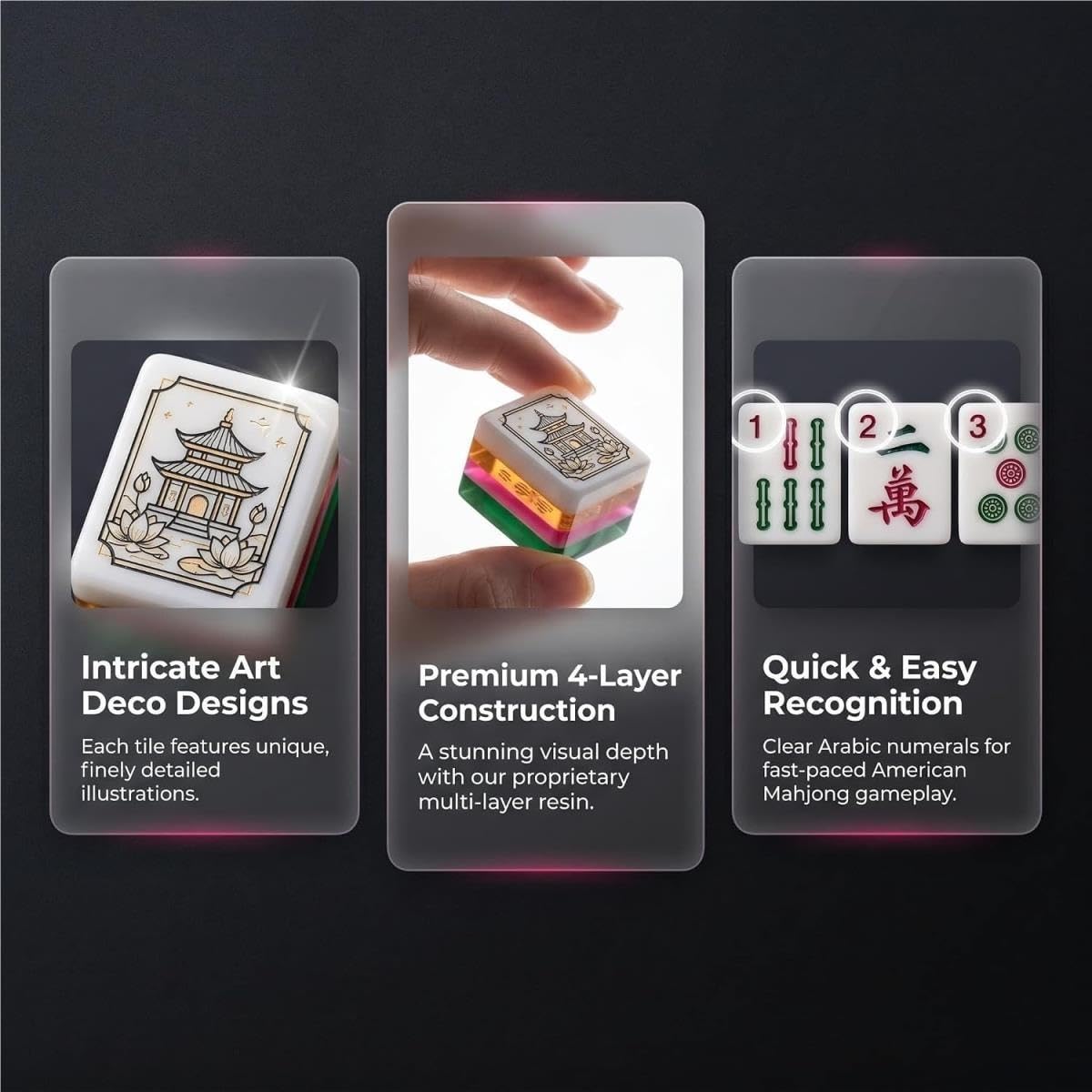 Acryl-Mahjong-Steine ​​– 160-teiliges Set