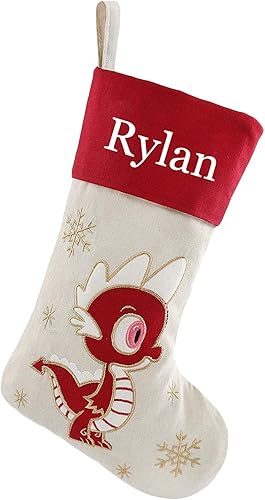 Miniatura 16 de DearSun Juego de 3, medias de Navidad personalizadas de 18 pulgadas con tecnología de bordado, diseños de Papá Noel, muñeco de nieve y renos