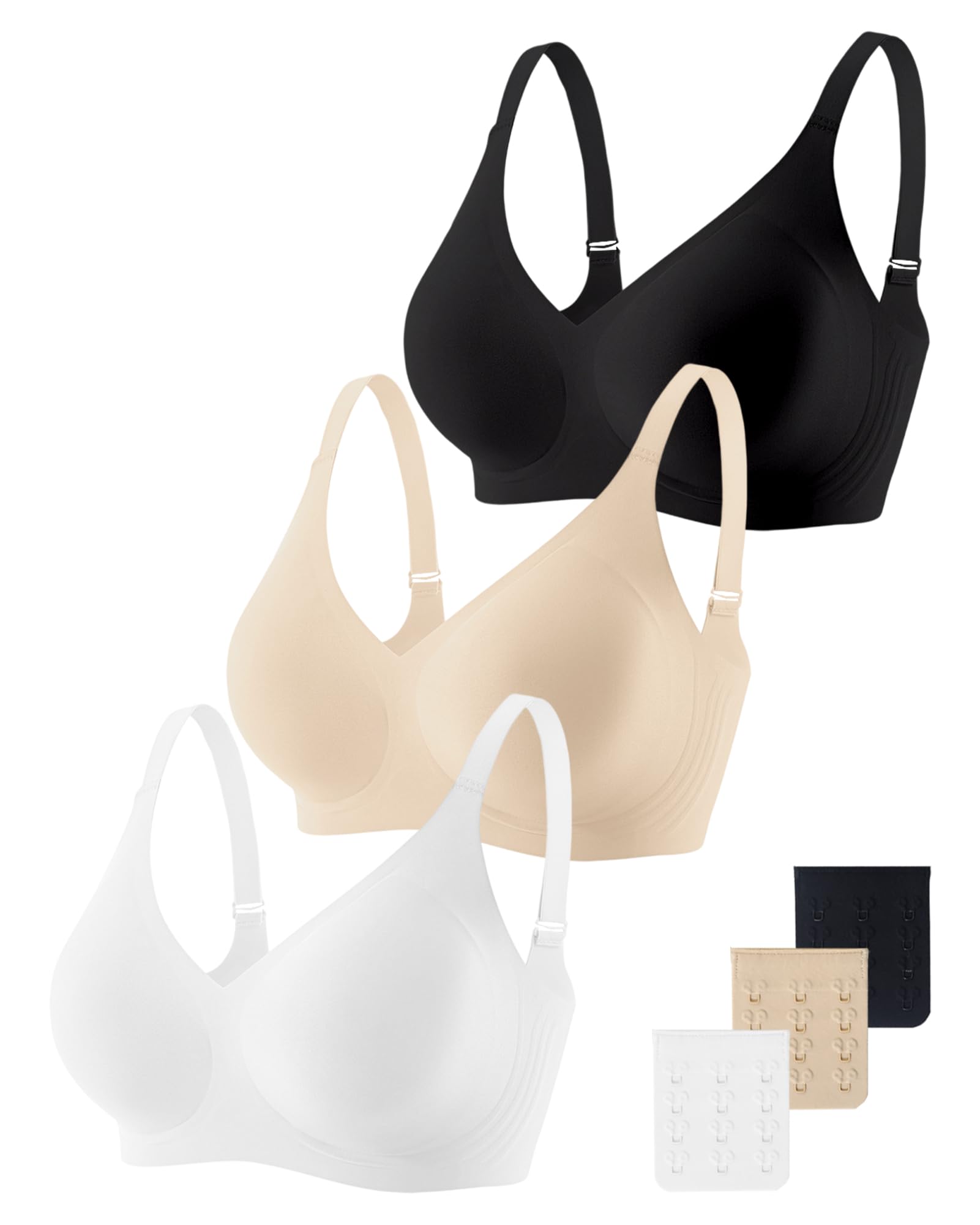 Gailife 3-Pack Smooth Jelly Bras