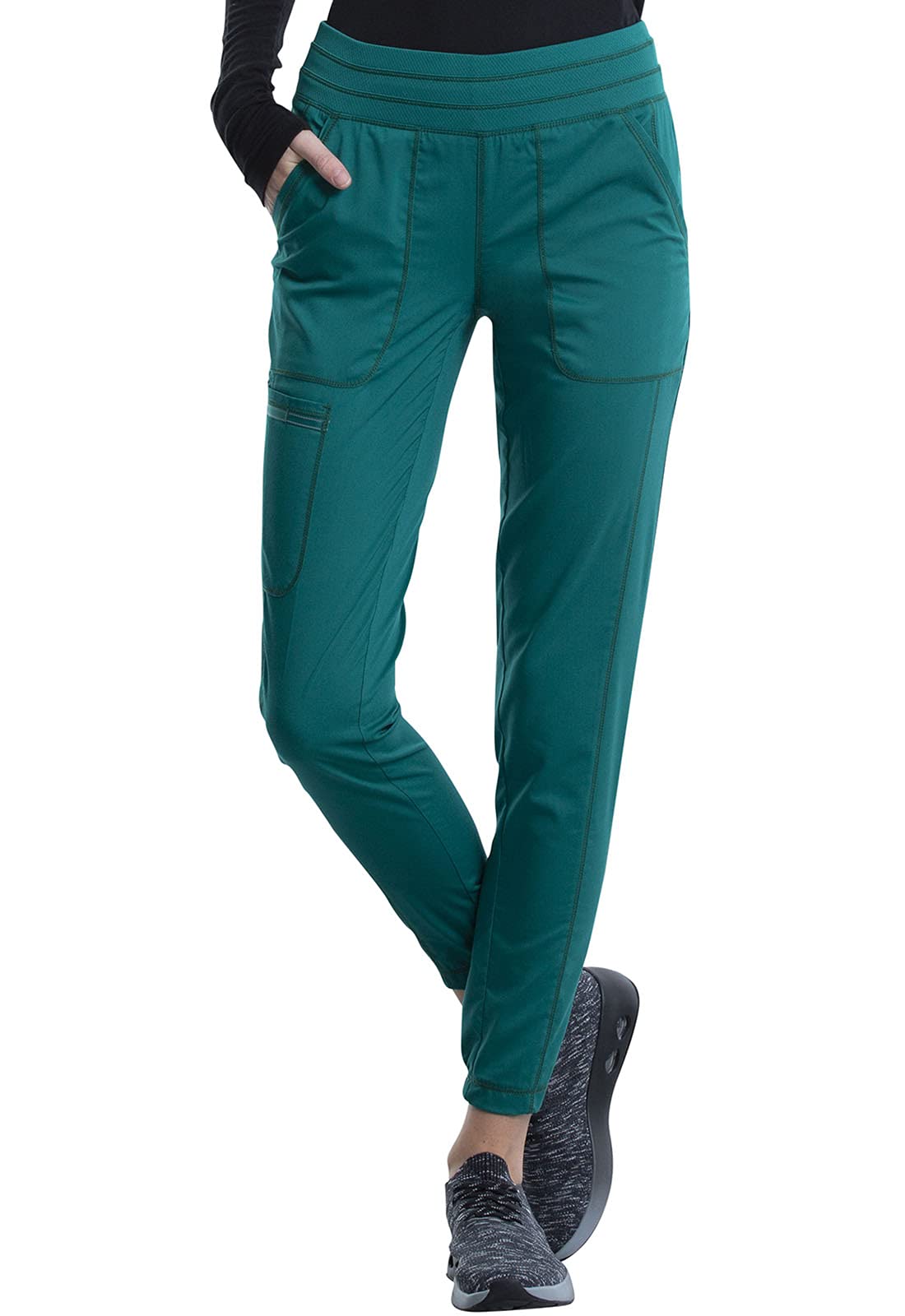 Cherokee Damen Kasack Hose Revolution - Jogger Stil mit Taschen - WWE011 | 5 Taschen, natürliche Leibhöhe, Mischgewebe-Twill, weicher 2-Wege-Stretch, Mesh-Bund für aktive Schichten