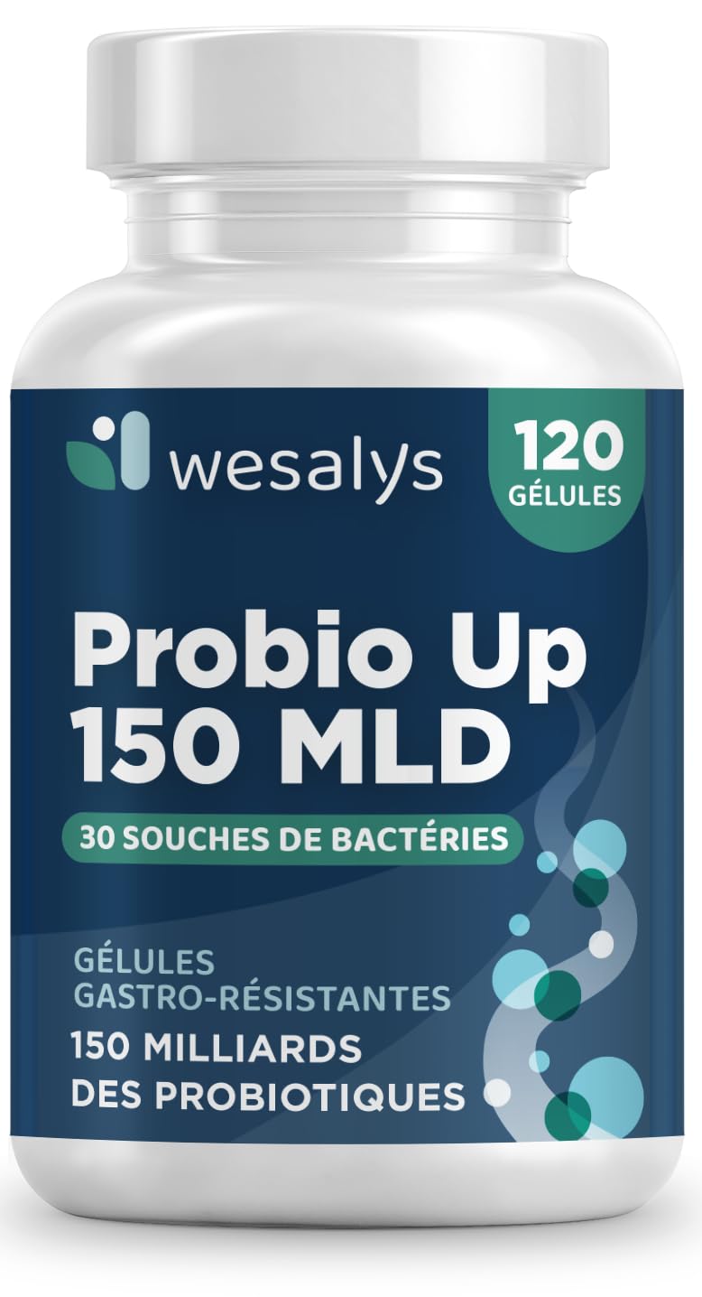 Probiotique flore intestinale - 150 Milliards UFC/Jour - 30 souches bactériennes, 120 Gélules Gastro-résistantes. Probiotiques et prebiotique, lactobacillus gasseri, Bifidobactéries, Inuline. Probio U