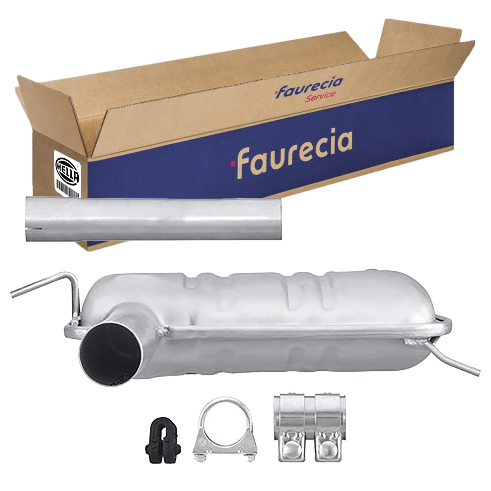 HELLA 8LB 366 022-451 Tłumik przedni - Easy2Fit® Kit - z przodu - dwuczęściowy - Komplet z elementami do montażu - dla m. in. RENAULT SAFRANE II