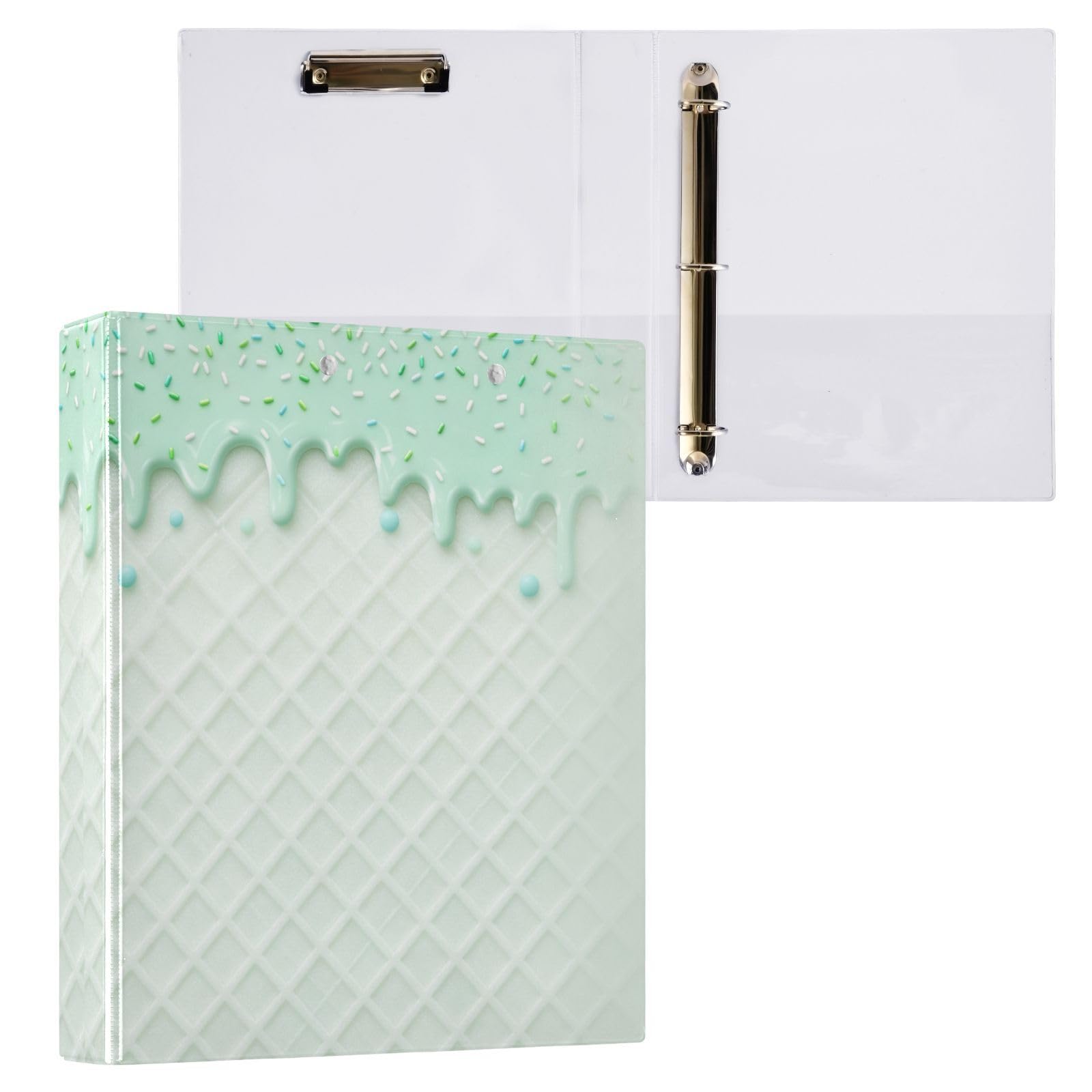 Raccoglitore di materiale scolastico da 1 e 1/2 pollici menta a nido d'ape Drip Art