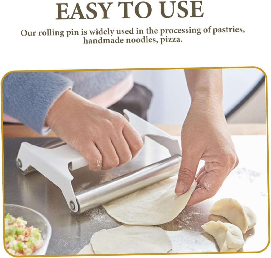 Stainless Steel Double Rolling Pin for Baking Ergonomic Design for Comfortable Grip for Pastries Pizza and Handmade Noodles and Easy to Clean Versatile