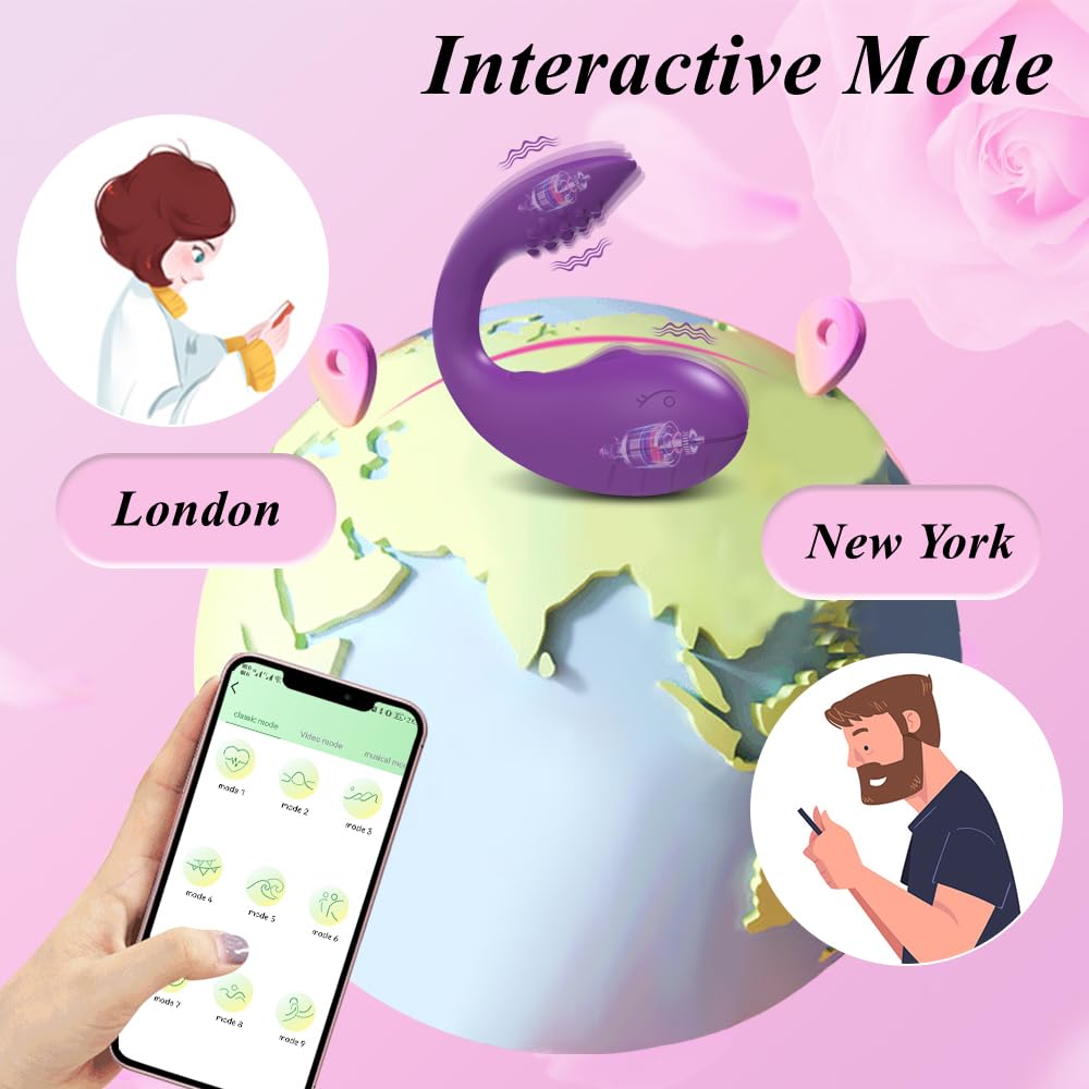 Vibrador Portátil Por App, Estimulador De Clítoris Con Vibración Dual Con 9 Modos, Vibrador De Control De Larga Distancia, Juguetes Sexuales Para Adultos Para Parejas De Mujeres