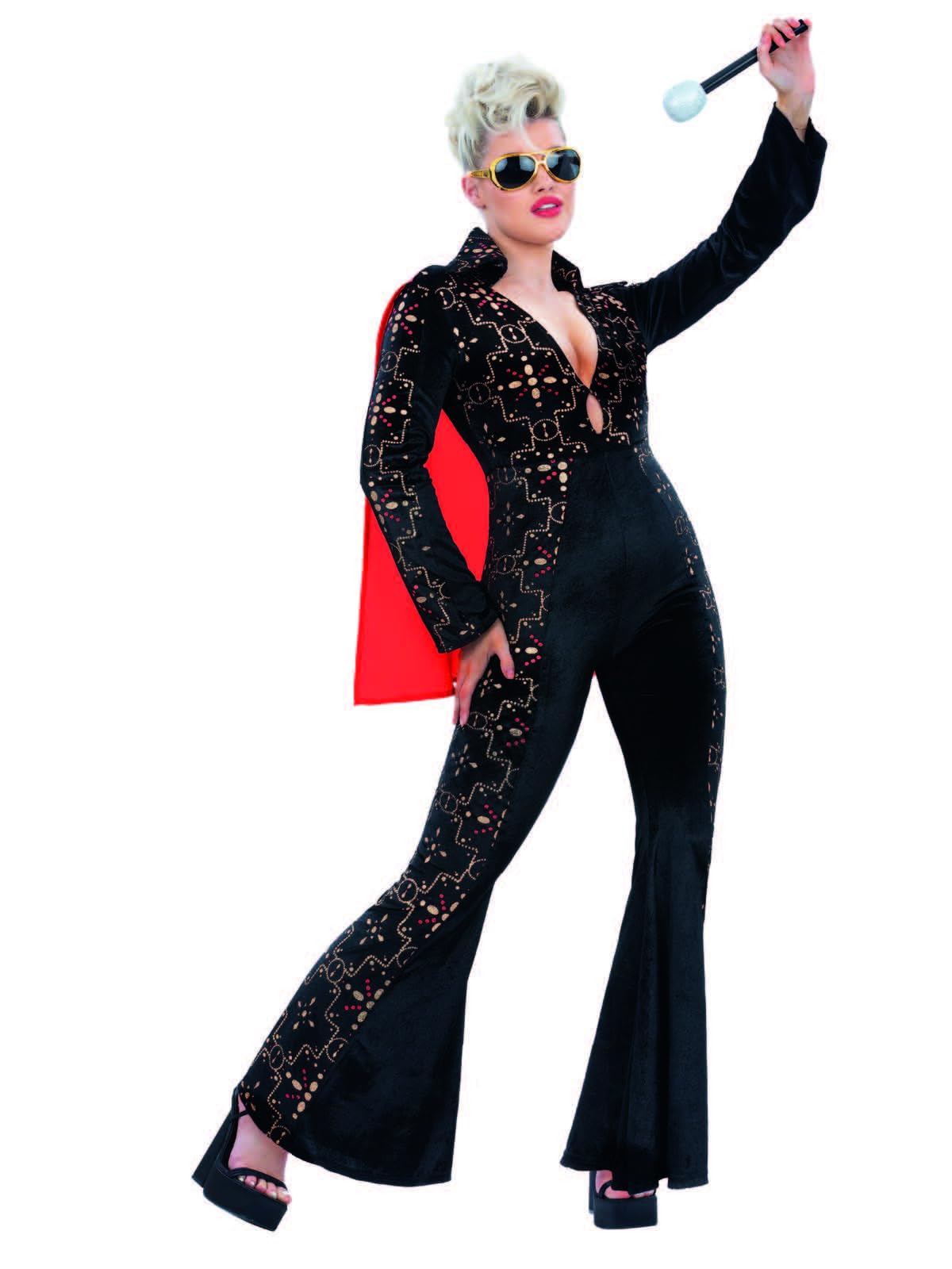 Smiffys Elvis Black Rhinestone Costume