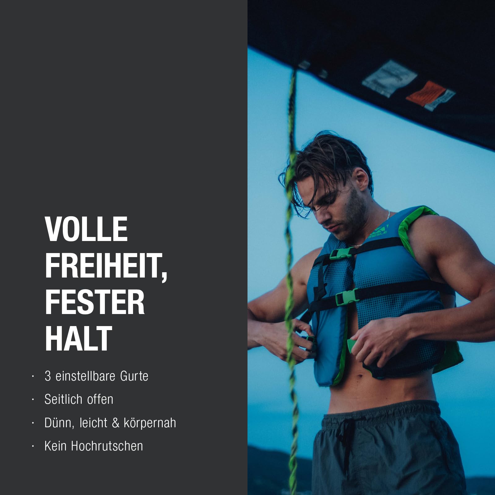 Mesle Gilet de Natation Adulte Sportsman 50N Tailles 40-150 kg pour Sup, Kayak, Bateau