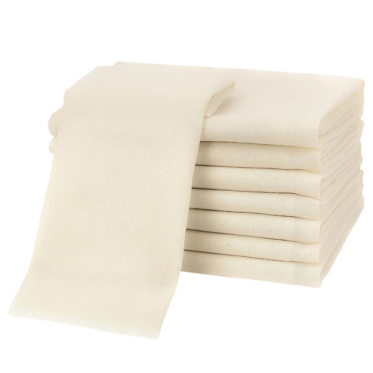 12PCS Square Mesh Food Strainer, Reusable Cheesecloth Bag for Tea Yogurt Juice Wine Soup Herbs, White