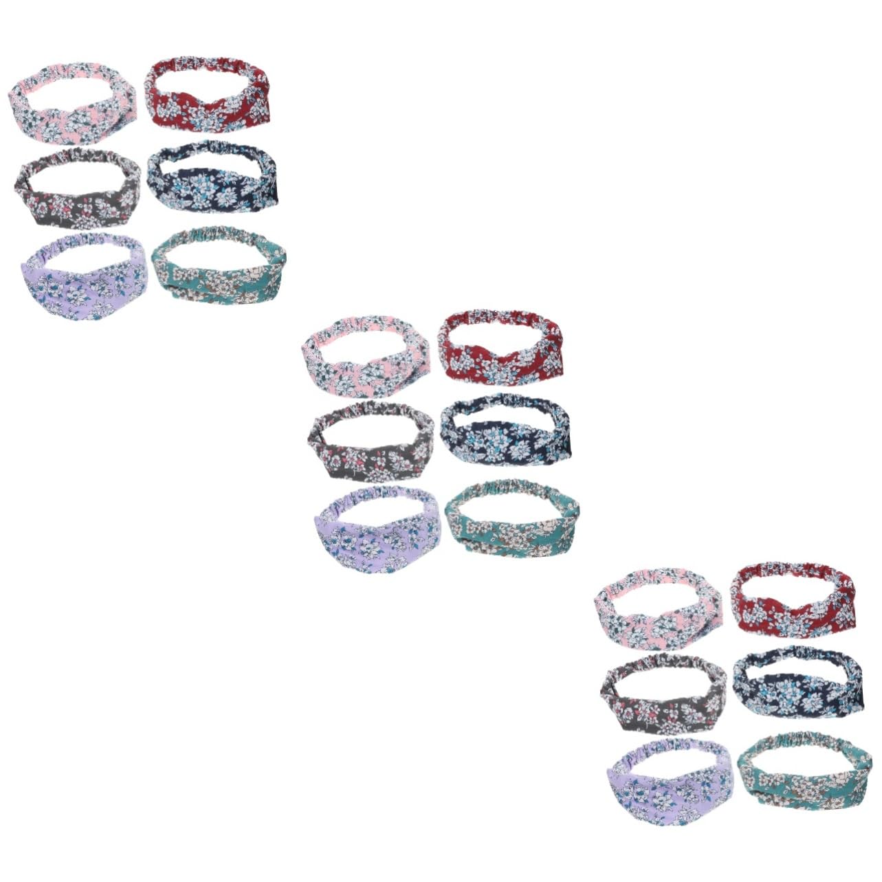 FOMIYES Lot De 3 Bandeaux Élastiques Pour Femme Motif Floral Absorbant La Transpiration Idéal Pour Le Yoga 6 Pièces X 3