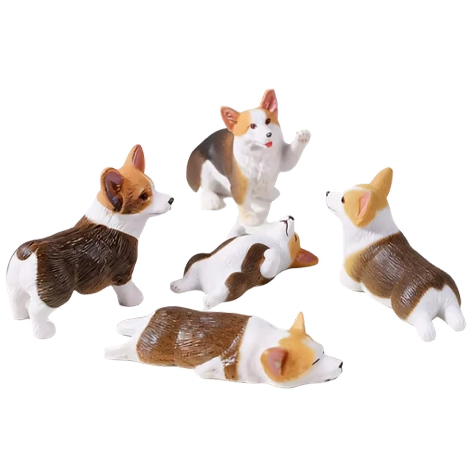 PVC Dog Figurines Strong & Easy Carry Tiny Dog Statues with Various Poses for Dashboard Bookshelf or Garden Decors Car Decors